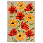 Liora Manne - Ravella Icelandic Poppies Indoor/Outdoor Rug Neutral, Neutral, 7'6"x - This hand-hooked area rug features oversized poppies in incredible detail. This nature inspired design will effortlessly compliment any indoor or outdoor space. Made in China from a polyester acrylic blend, the Ravella Collection is hand tufted to create vibrant multi-toned detailed designs with tight textural loops and a high quality finish. The material is flatwoven, weather resistant and treated for added fade resistance, making this area rug perfect for indoor or outdoor placement. This soft, durable area rug is ideal for your patio, sunroom or those high traffic areas such as your kitchen, living room, entryway or dining room. Intricately shaded yarns bring to life the nature inspired designs of this collection that will beautifully accent your home. Limiting exposure to rain, moisture and direct sun will prolong rug life.