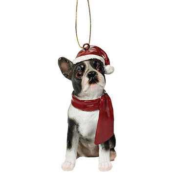 Boston Terrier Holiday Dog Ornament Sculpture