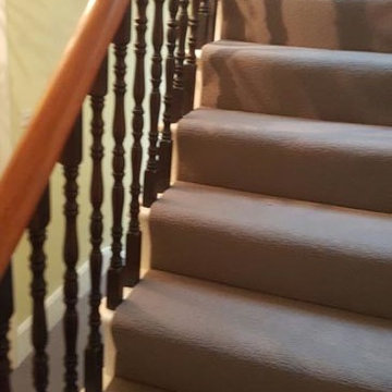 Grey Carpet to Stairs Installed by our Technicians