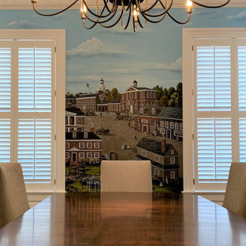 Independence Hall Mural, hand-painted in a Dining Room by Mural Art LLC