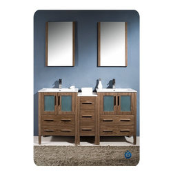 Fresca Torino 60'' Modern Double Sink Bathroom Vanity FVN62-241224WB-UNS - Bath Products