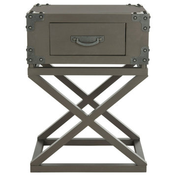 Mullins Accent Table With Storage Drawer, Gray