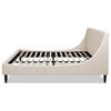 Aspen Vertical Tufted Headboard Platform Bed, French Beige Performance Velvet, King