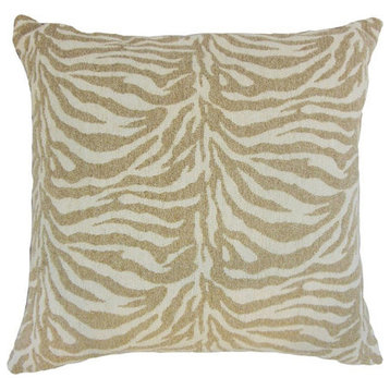 The Pillow Collection Beige Warwick Throw Pillow, 22"
