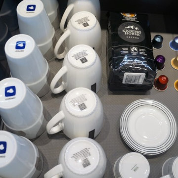 Coffee station & deep drawer coffee cup storage
