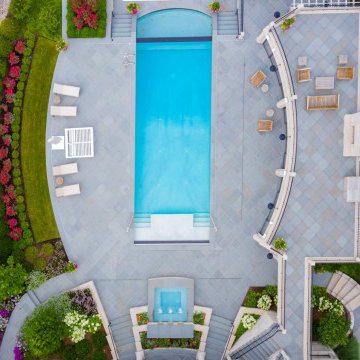 Wilmette, IL Rectilinear Swimming Pool with Separate Hot Tub