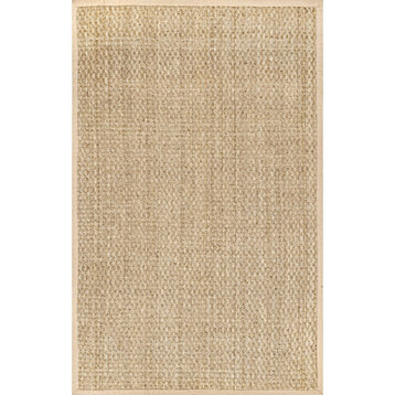 nuLOOM Hesse Checker Weave Seagrass Area Rug, Natural, 12'x15'