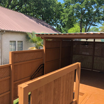 Lake house deck, cover, and dog door porch with cover