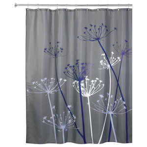 Metallic InterDesign Gilly Dot Pvc-Free Peva Fabric Shower Curtain 72x72-Inch