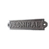 Cast Iron Admiral Sign 6"