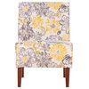 Linon Lily Bridey Wood Upholstered Accent Chair in Gray