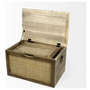 Set of Two Wood And Cane Storage Boxes