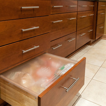 Eden Cherry Fox Kitchen with Two Islands and Granite Tops