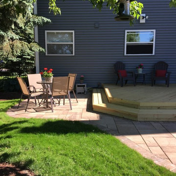 Belgard Paver Patio with Wood Deck in Grayslake, IL