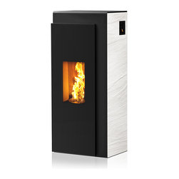 Po&ecirc;le &agrave; granul&eacute;s - Rika "KAPO" - Corps noir et ardoise cr&egrave;me - Freestanding Stoves
