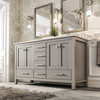 Eviva Aberdeen Gray Transitional Double Sink Vanity With White Carrara Top, 60"