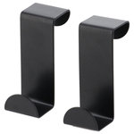 Evideco - Stainless Steel Over the Cabinet Door Hooks, Set of 2, Black - *Minimalist Design: Our set of 2 door hooks adds a modern touch to any decor while ensuring durability and ease of cleaning