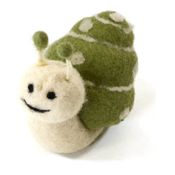 Shea's Wildflower - Slowpoke The Wool Snail, 5"x4" - Wreaths And Garlands