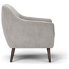 Brennley 32" Wide Mid Century Modern Armchair, Dove Gray Chenille Look Fabric