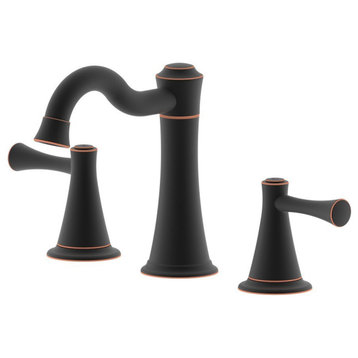 Konya Double Handle Oil Rubbed Bronze Faucet, Drain Assembly Without Overflow