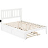 Pemberly Row Full Spindle Bed and Trundle with USB Charger in White