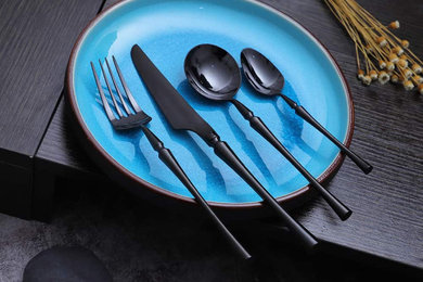 Black Cutlery set – 16 piece