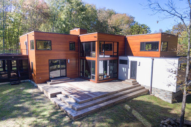 Inspiration for a contemporary exterior home remodel in New York