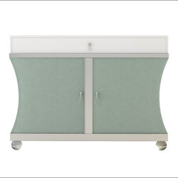 Silver Leaf Bedside Cabinet - Buffets And Sideboards