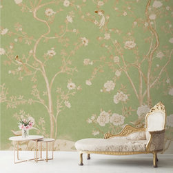 Mint Blossom Vintage Chinoiserie Wallpaper for Walls - Wallpaper