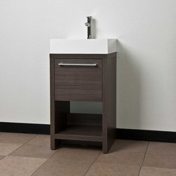 20" Bathroom Vanity Set Grey Oak TN-L500-GO - Bathroom Vanities And Sink Consoles
