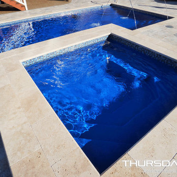 Fiberglass Pool 16' x 41' with 9' x 9' Spa