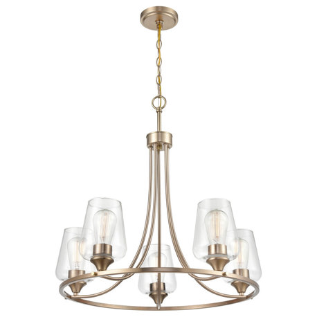 Ashford Collection 5 Light 25 in. Modern Gold Chandelier