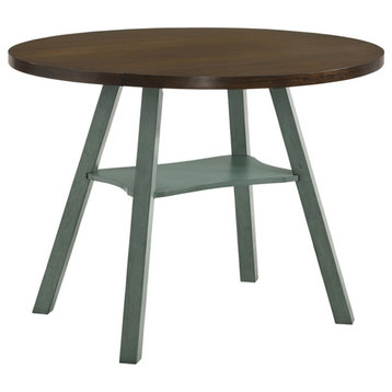 Bowery Hill Farmhouse Wood Drop-Leaf Counter Height Table in Green