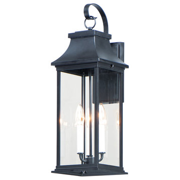 Vicksburg 3-Light 8" Wide Black Outdoor Wall Mount