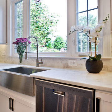 Spacious Modern White Design Brings New Light to Busy Kitchen