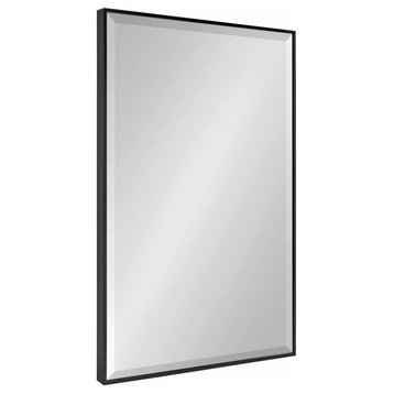 Rhodes Framed Wall Mirror, Black, 24.75x36.75