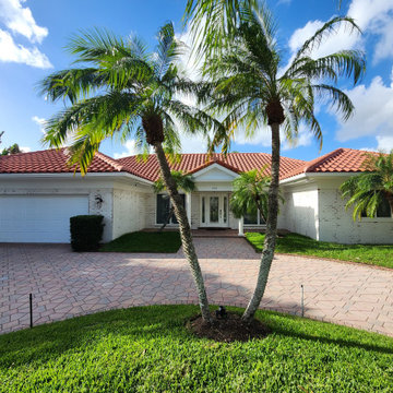 front of home with German smear