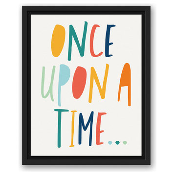 Once Upon a Time Bright Tones Design 11x14 Black Floating Framed Canvas