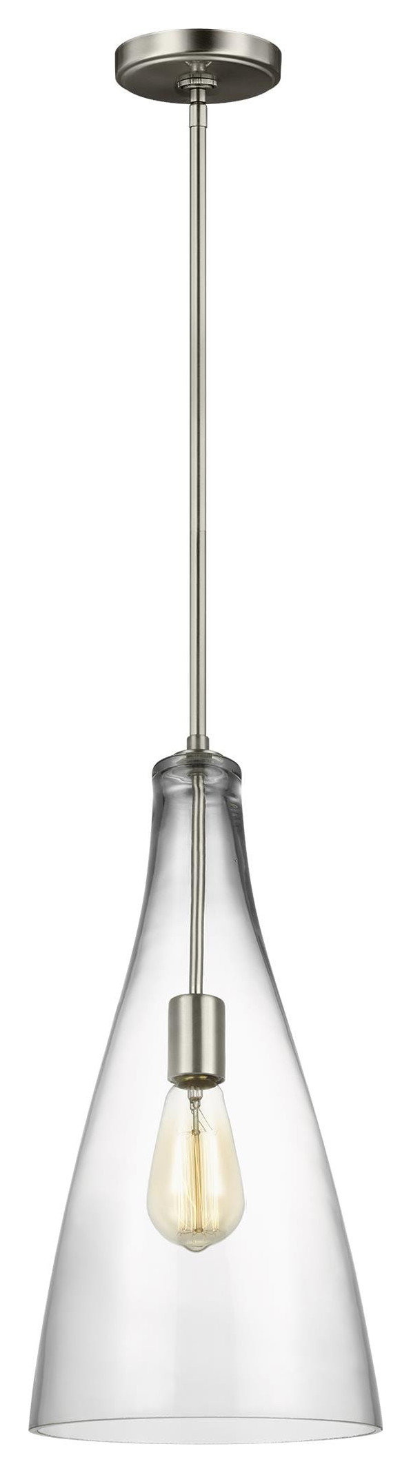 Arilda LED Pendant Light in Brushed Nickel, 19.000 - Transitional ...