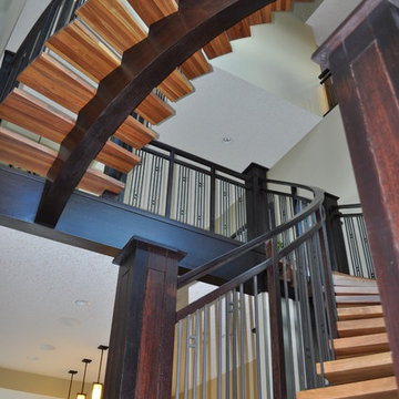 Wenge Freestanding Center Stringer with Cumaru Treads