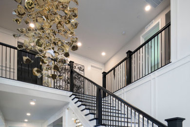 Example of a transitional staircase design in San Diego