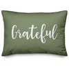 Grateful Lumbar Pillow, Green, 14"x20"