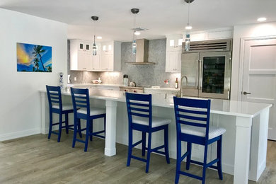 Mid-sized beach style home design photo in Miami