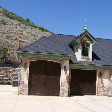 Patina copper gutter work