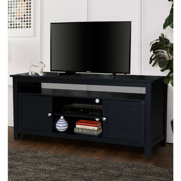 Entertainment / TV Stand with 2 Doors, Black