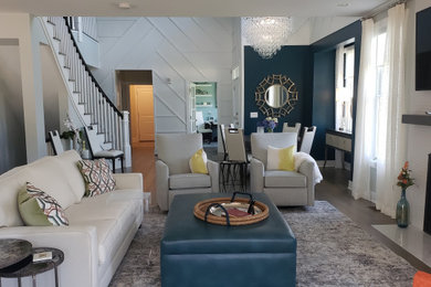 Living room photo in Boston