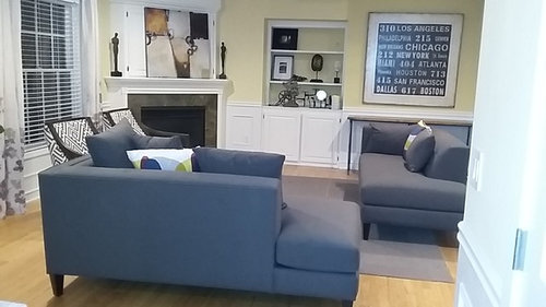 Nightmare Furniture Layout With Corner Fireplace His Furniture And Nothing Seems To Feel Right Help P S Ody Sits In This Room So Tv Watching Is Not Important Regards The Layout