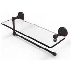 Allied Brass - Waverly Place Paper Towel Holder with 16" Glass Shelf, Venetian Bronze - Maximize space and efficiency with this beautiful glass shelf and paper towel holder combination.  Made of solid brass and tempered glass this classic unit will enhance any kitchen.