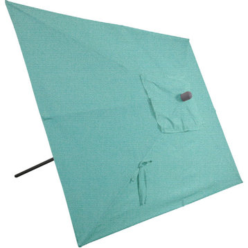 10'x6.5' Rectangular Auto Tilt Market Umbrella, Grey Frame, Sunbrella, Aruba