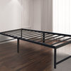 Twin Size Black Heavy Duty Metal 18"H Platform Bed Frame With Underbed Storage